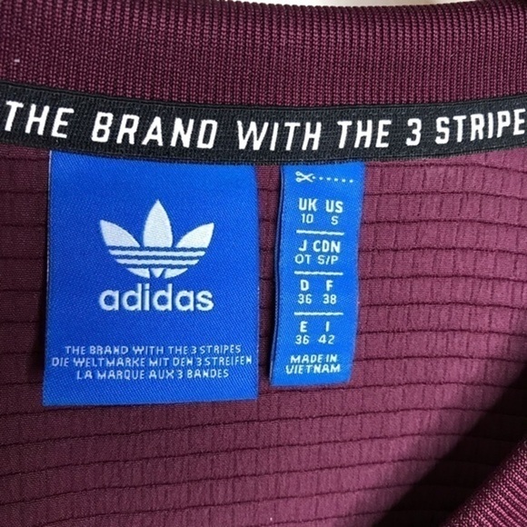 Adidas Trefoil Burgundy Crew Neck Sweatshirt - Picture 5 of 8